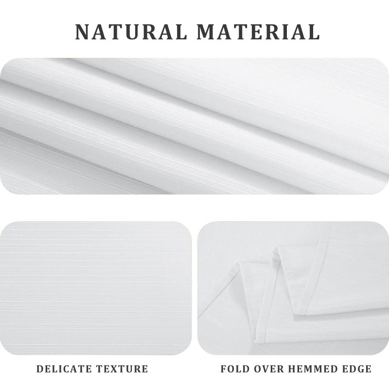 JUCFHY Luxury Stripe Fabric Tablecloth, Heavy Weight Classic 100% Polyester Table Cover, No Iron, Water Resistance Soil Resistant Holiday Tablecloth for Dining Room,60 Inch x 144 Inch Oblong,Ivory White - Image 3